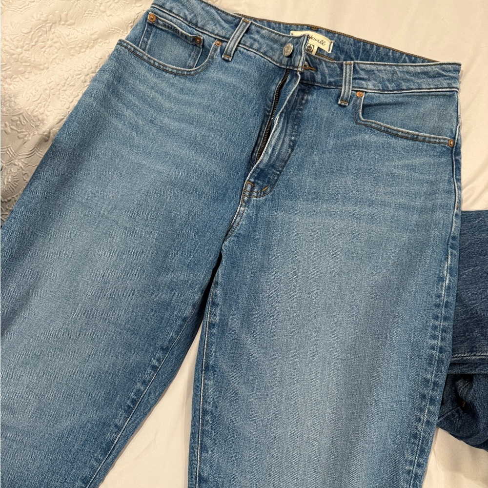 Curvy 90s Straight Cropped Blue Denim Jeans